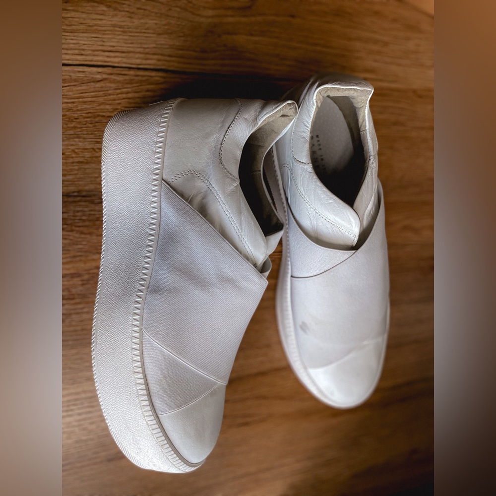 Barney’s New York white leather wedge sneaker